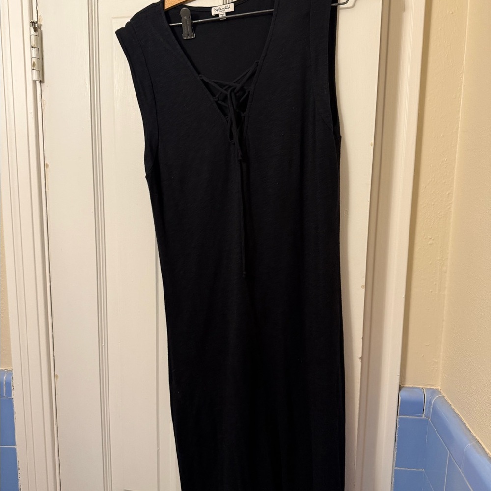 Splendid Black Sleeveless Lace-Up mid-length Dress